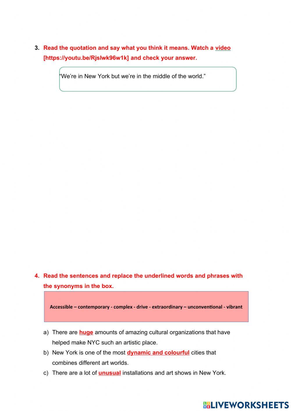 New york the art capital - C1 - listening