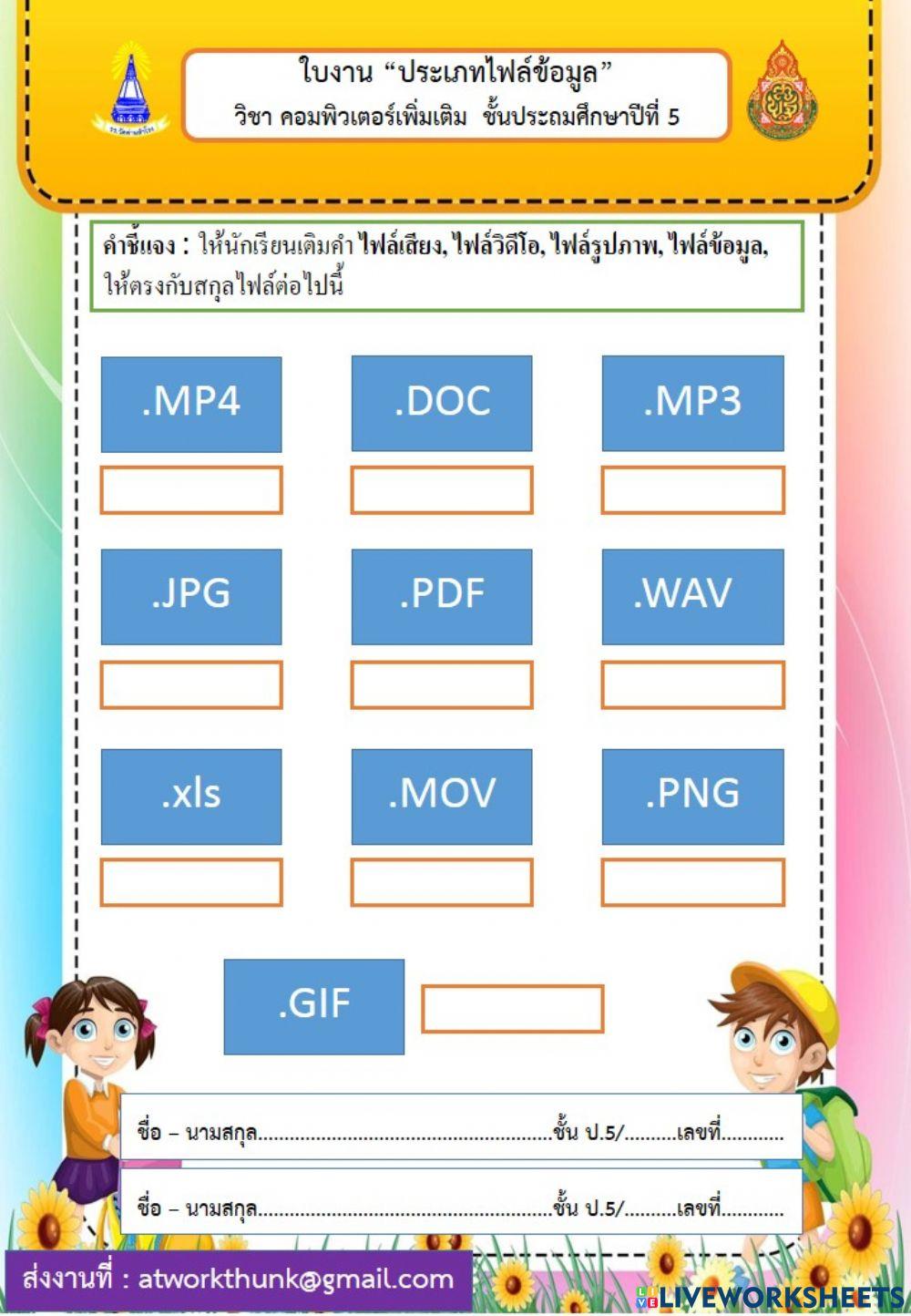ประเภทไฟล์ข้อมูล