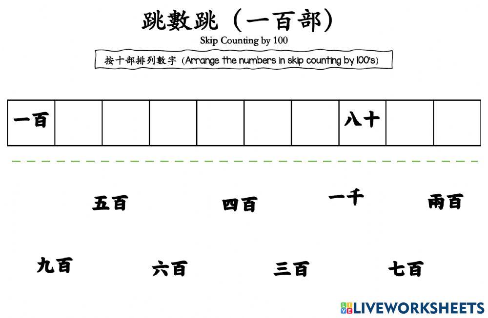 (Chinese) Skip count by 100