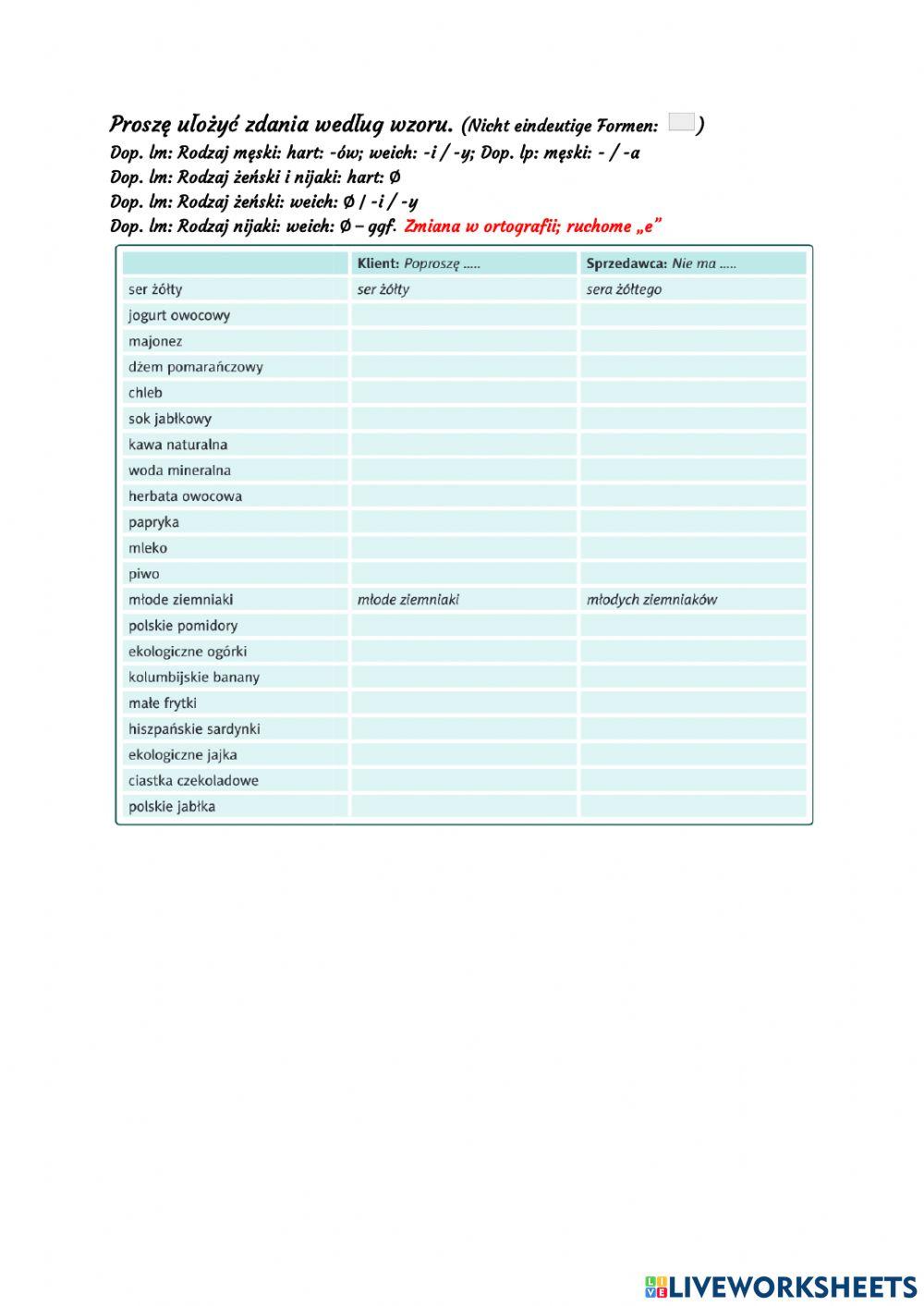 Poproszę... - Nie ma...