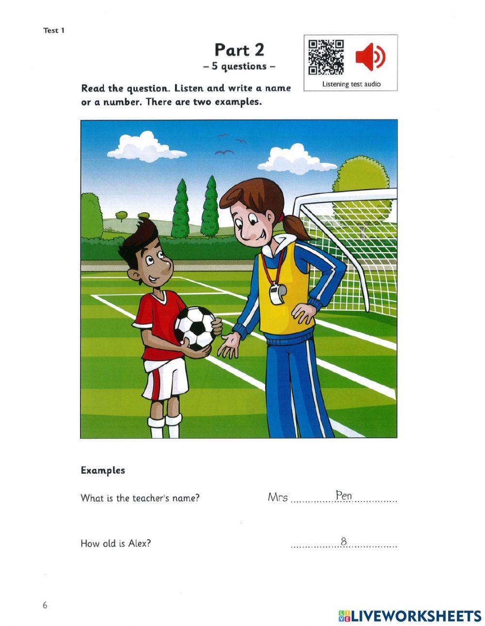 Starter 4 - Test 1 - Listening