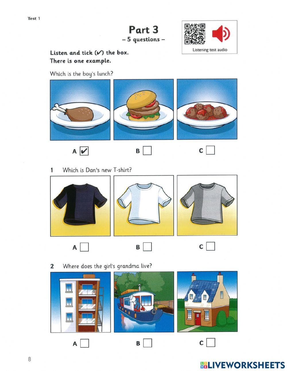 Starter 4 - Test 1 - Listening