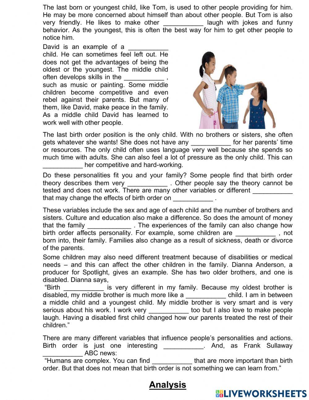 LISTENING, BIRTH ORDER. 