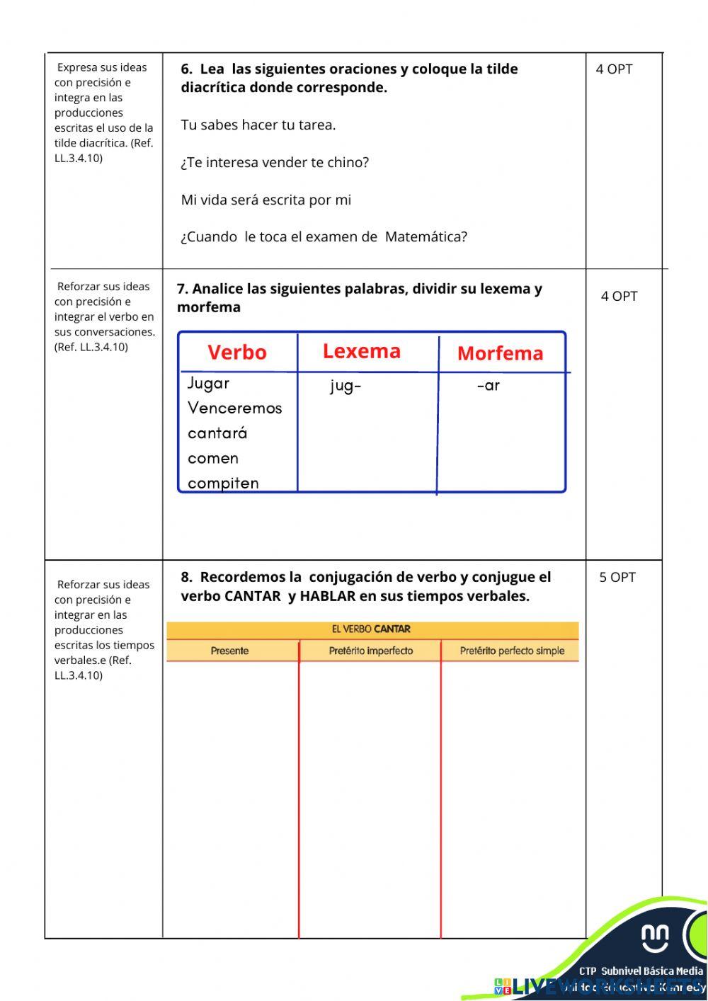 UE Kennedy Examen Lengua y Literatura