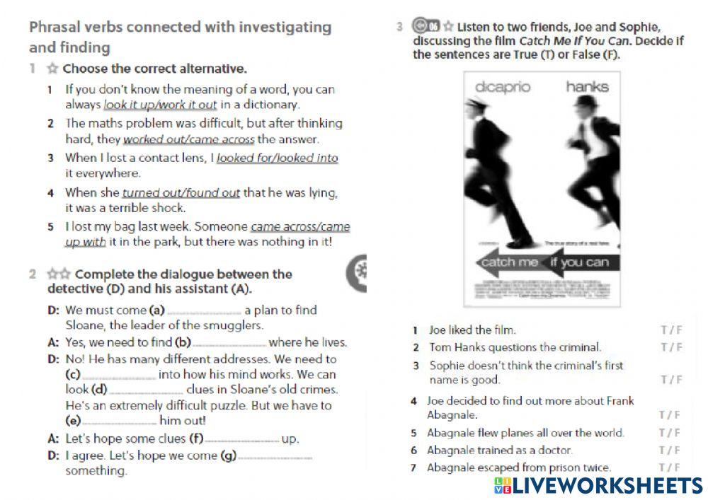 Phrasal verbs + listening