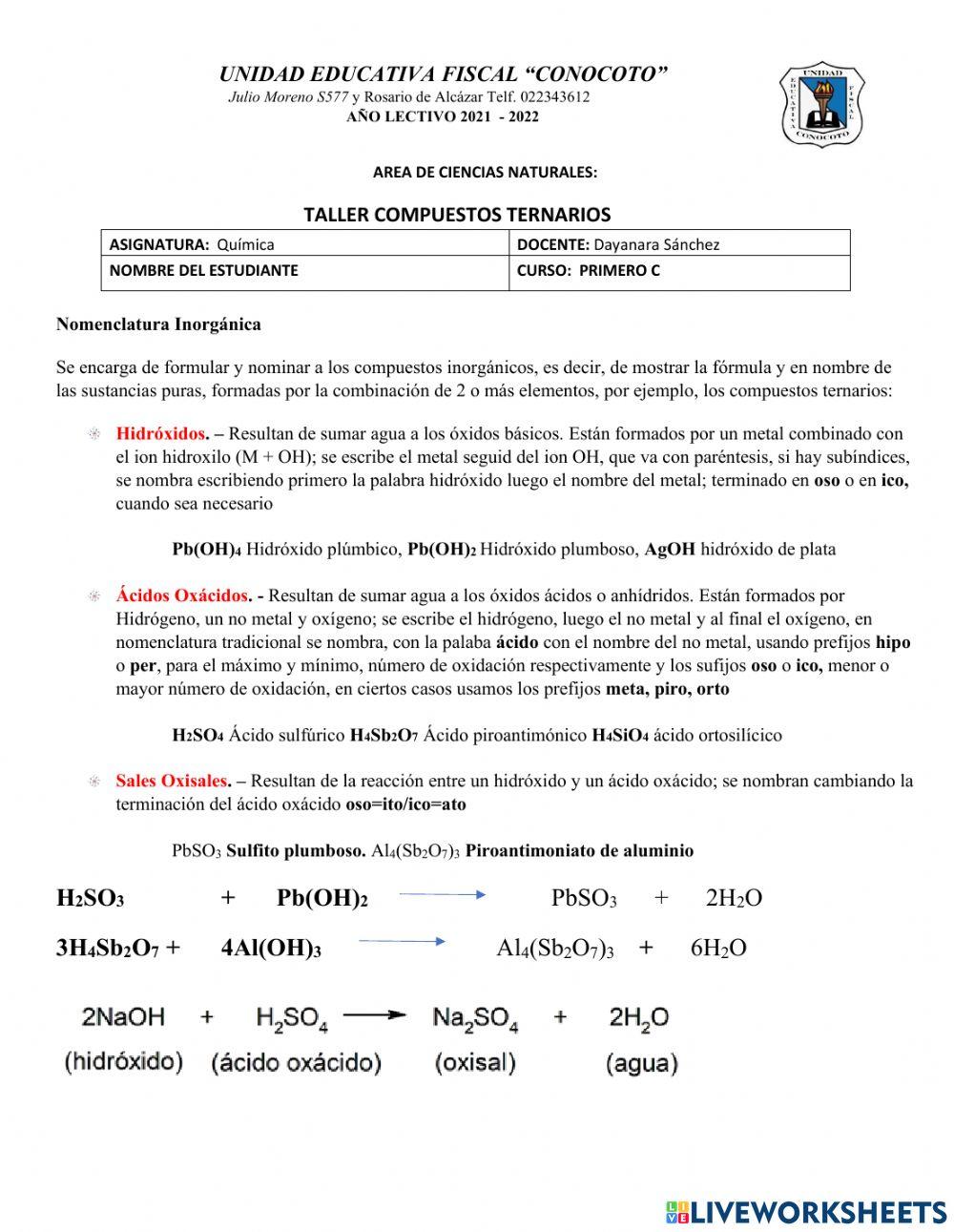 Nomenclatura inorgánica