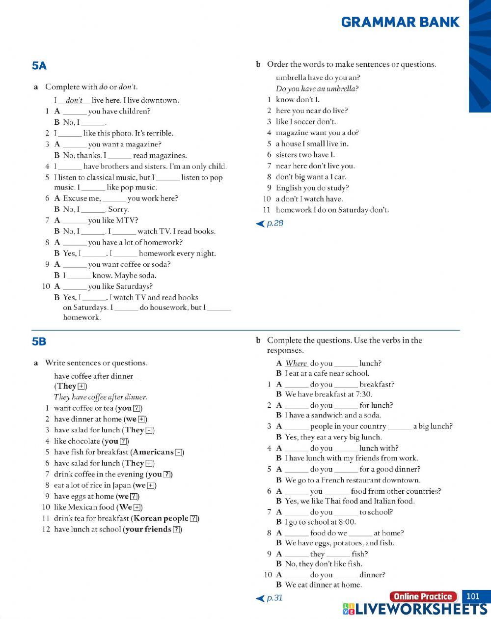 Starter - 5A - Bad hair day + grammar bank