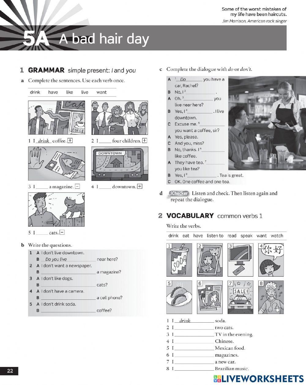 Starter - 5A - Bad hair day + grammar bank