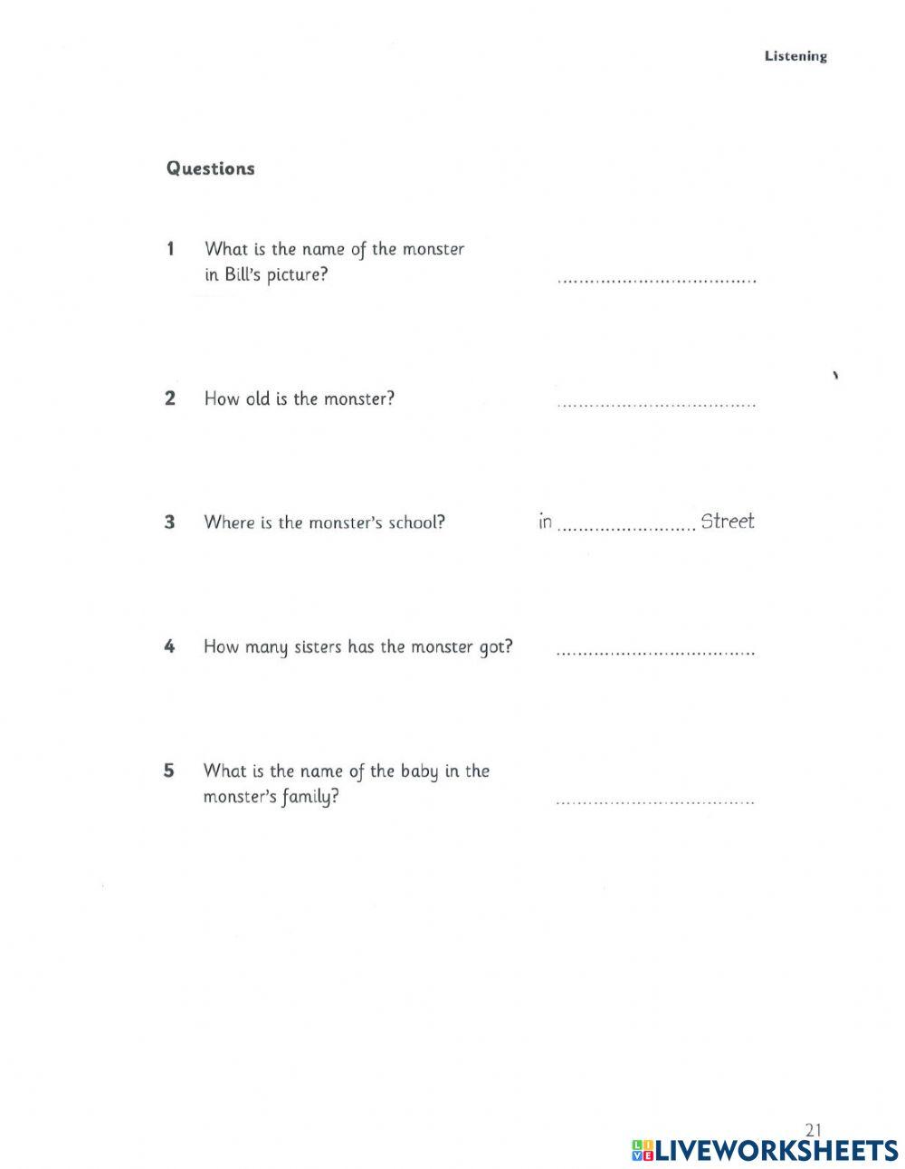 Starter 4 - Test 1- Listening