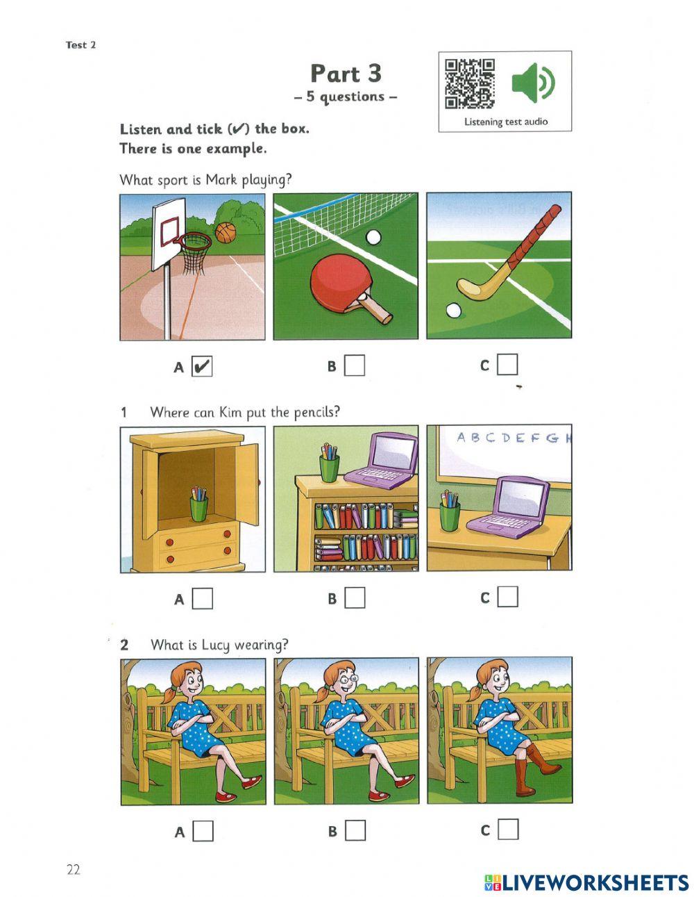 Starter 4 - Test 1- Listening