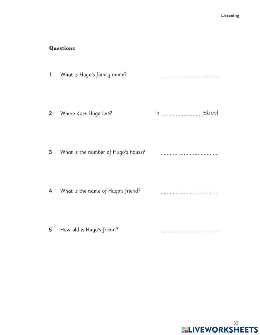 Starter 4 - Test 3 - Listening