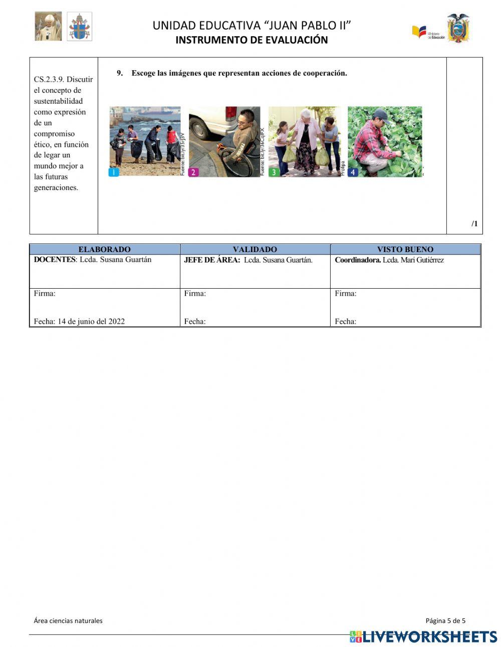 EVALUACIÓN QUIMESTRAL