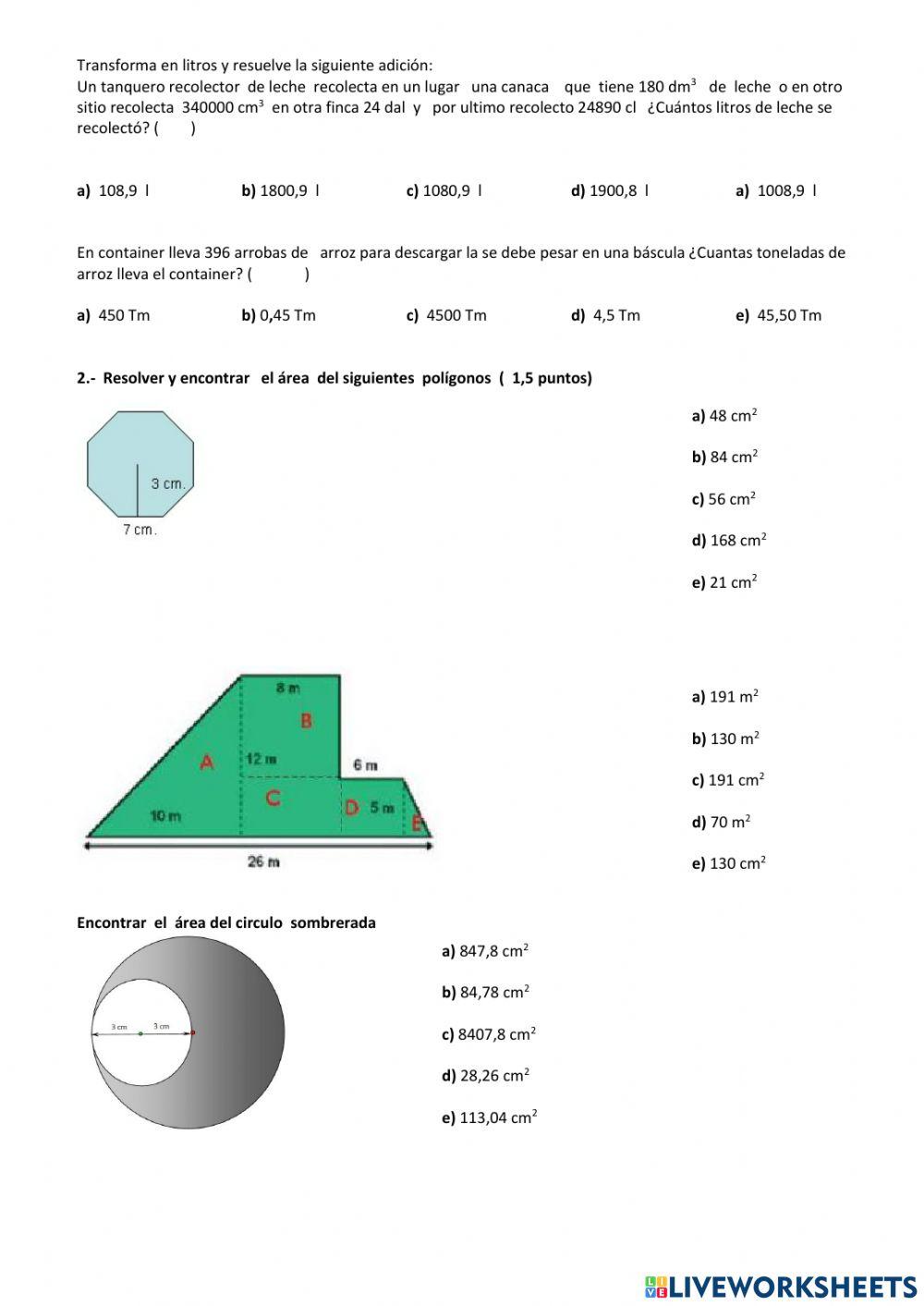 Examen matematica segundo quimestre