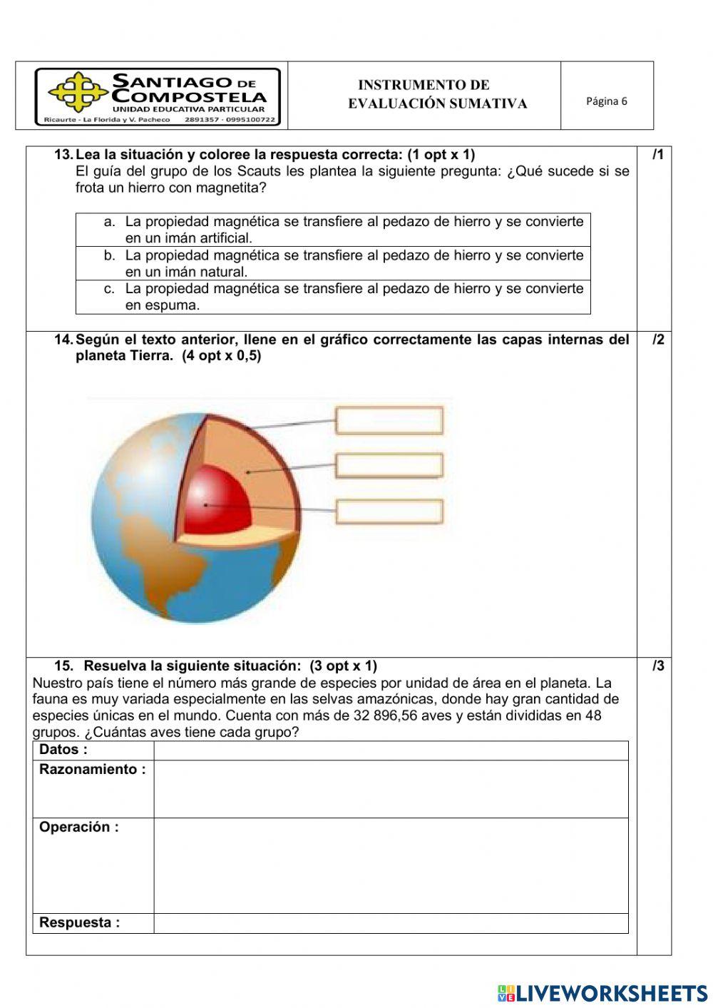 INSTRUMENTO DE EVALUACIÓN SEGUNDO QUIMESTRE MATEMÁTICAS