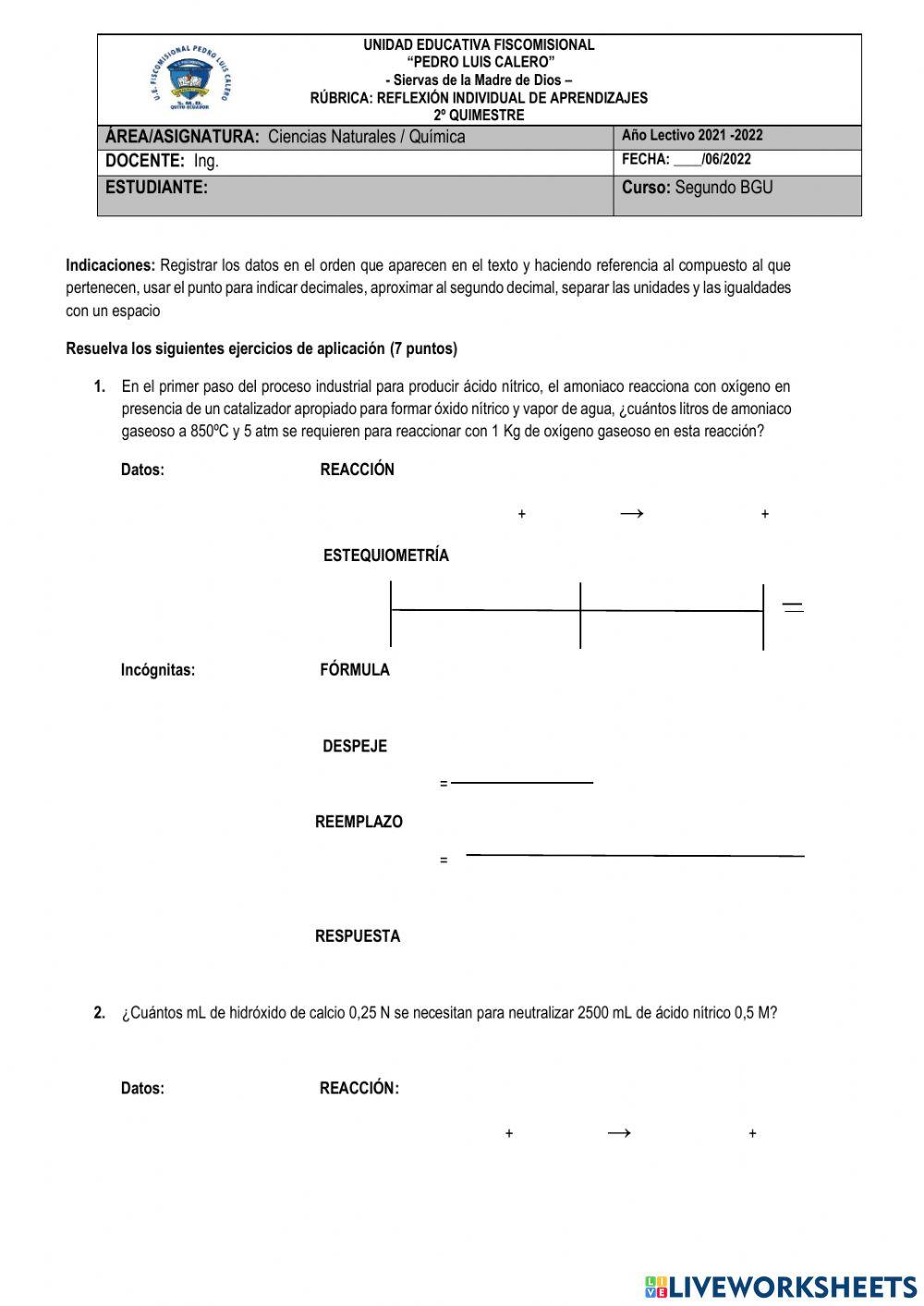 Gases-soluciones-velocidad de reacción