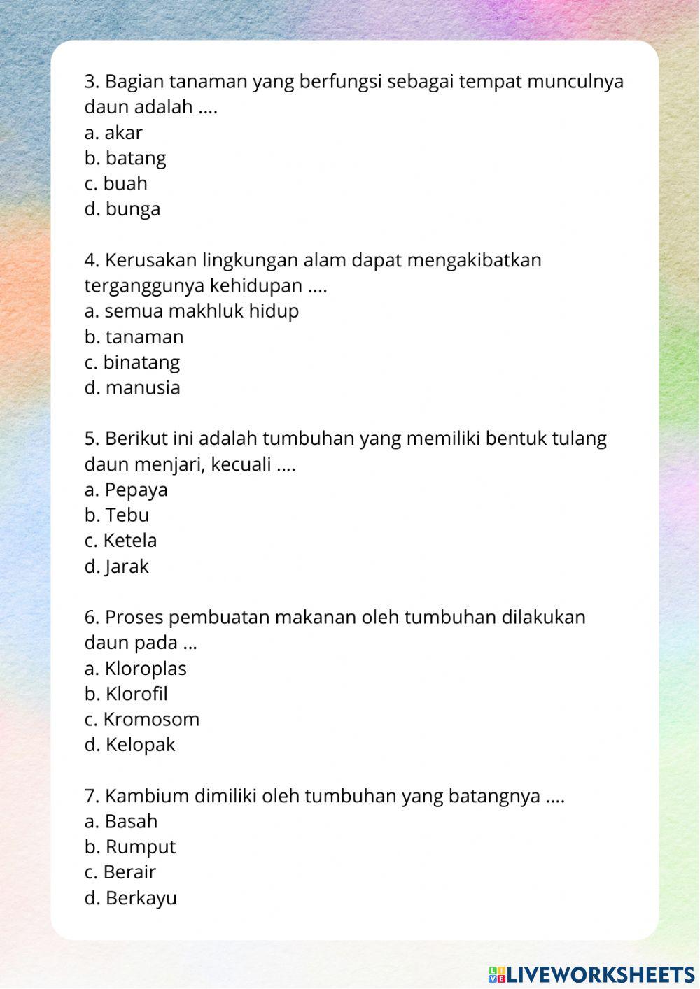 Lembar Kerja Peserta Didik Kelas IV Tema 3 Subtema 2