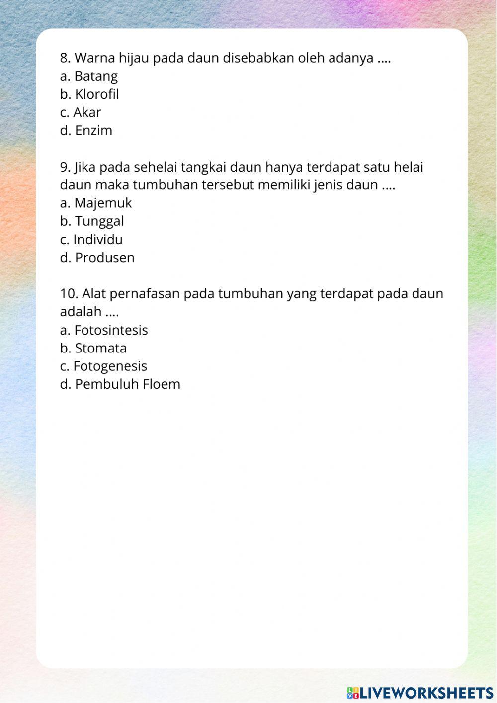 Lembar Kerja Peserta Didik Kelas IV Tema 3 Subtema 2