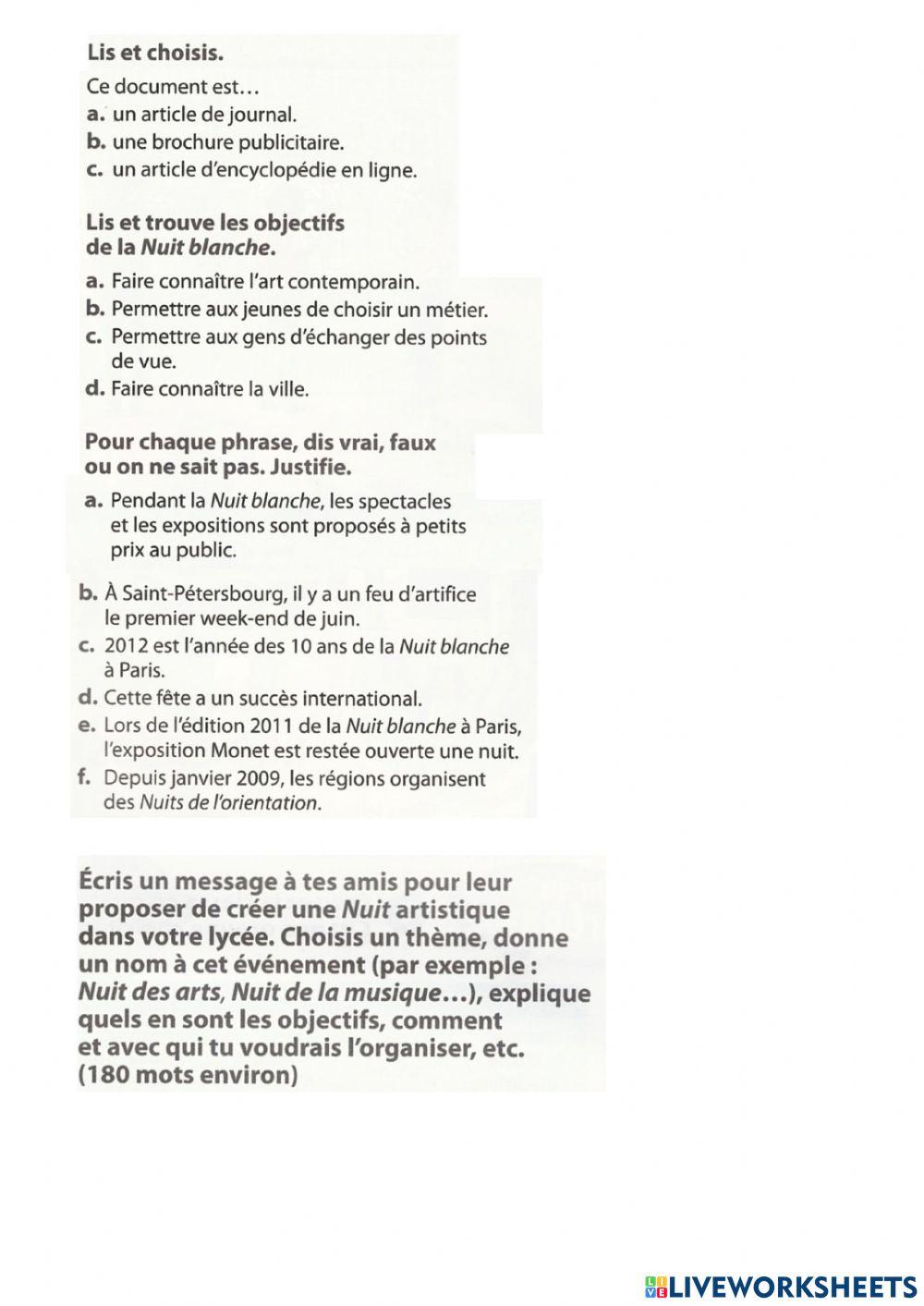 Devoir, ado 3 module 3 révision