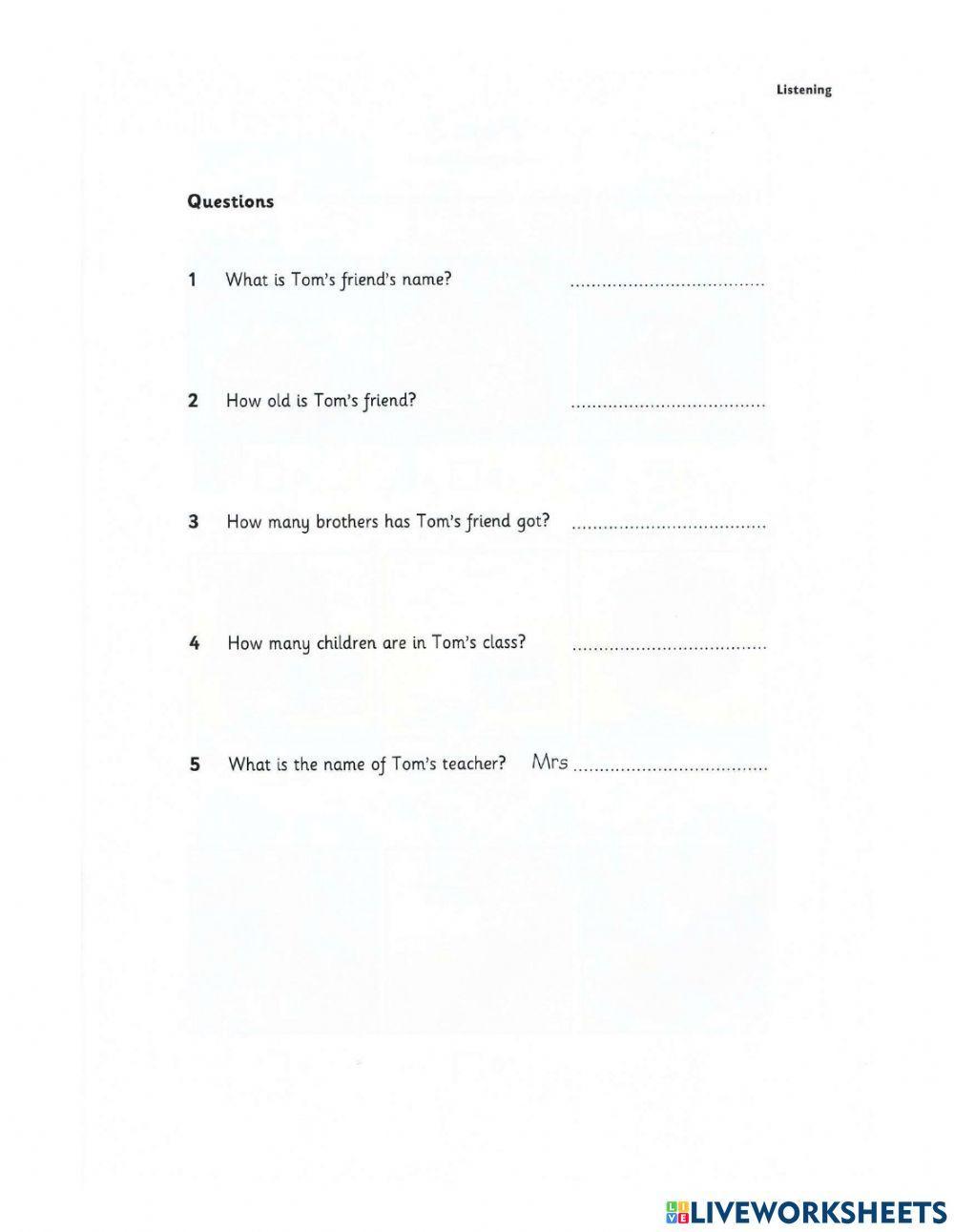 Starter 1 (2018) - Test 1 - Listening