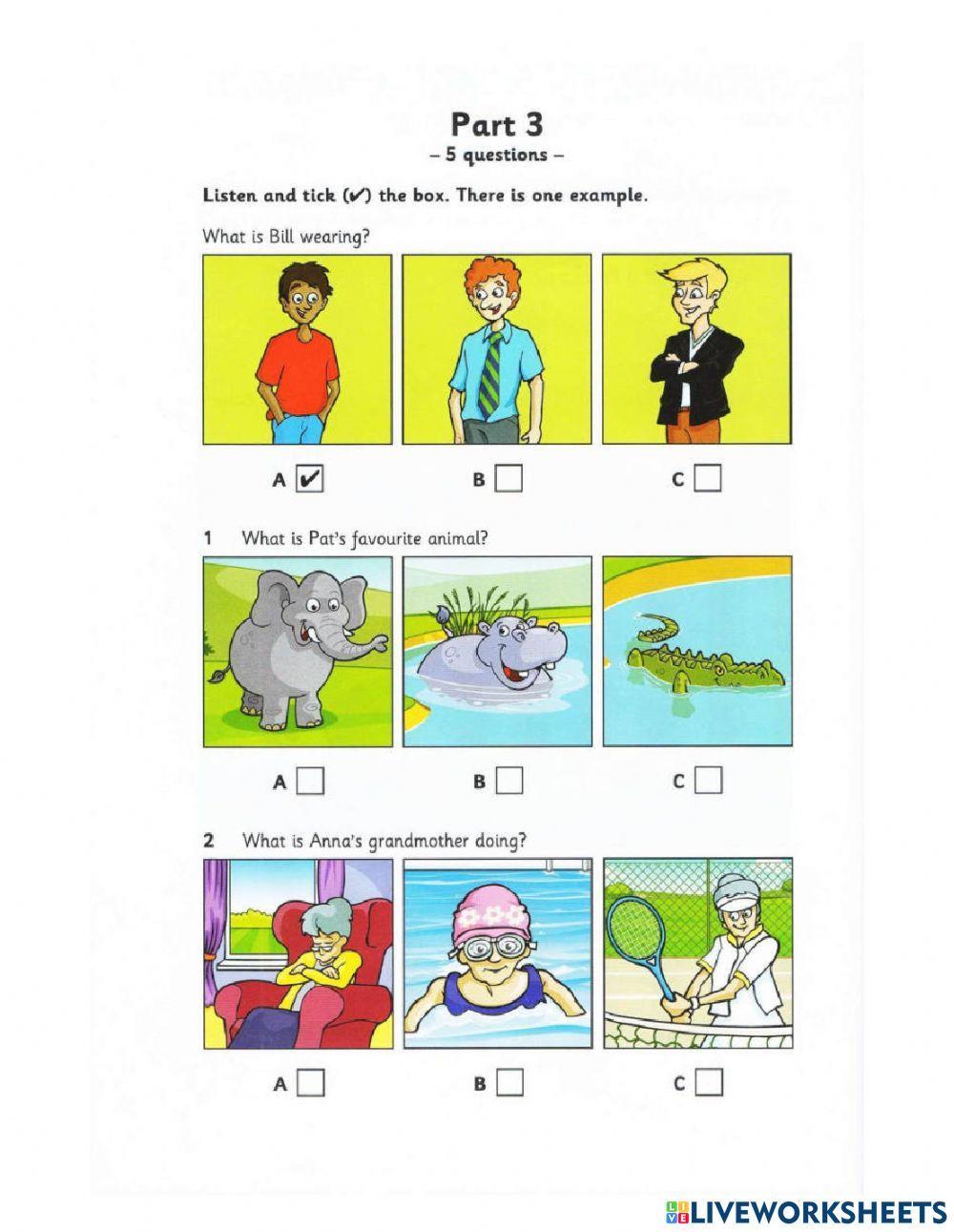 Starter 1 (2018) - Test 2 - Listening