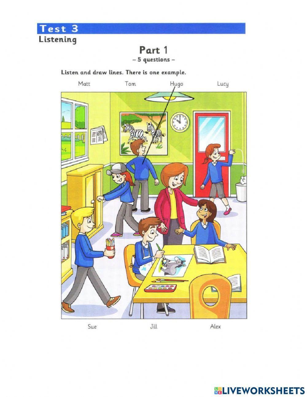 Starter 1 (2018) - Test 3 - Listening