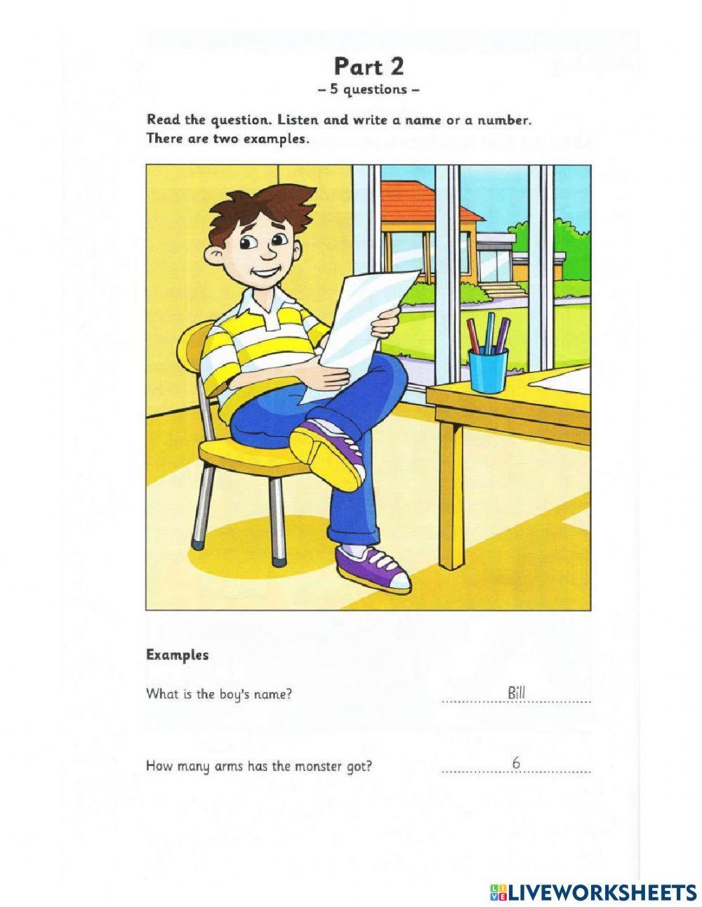 Starter 1 (2018) - Test 3 - Listening