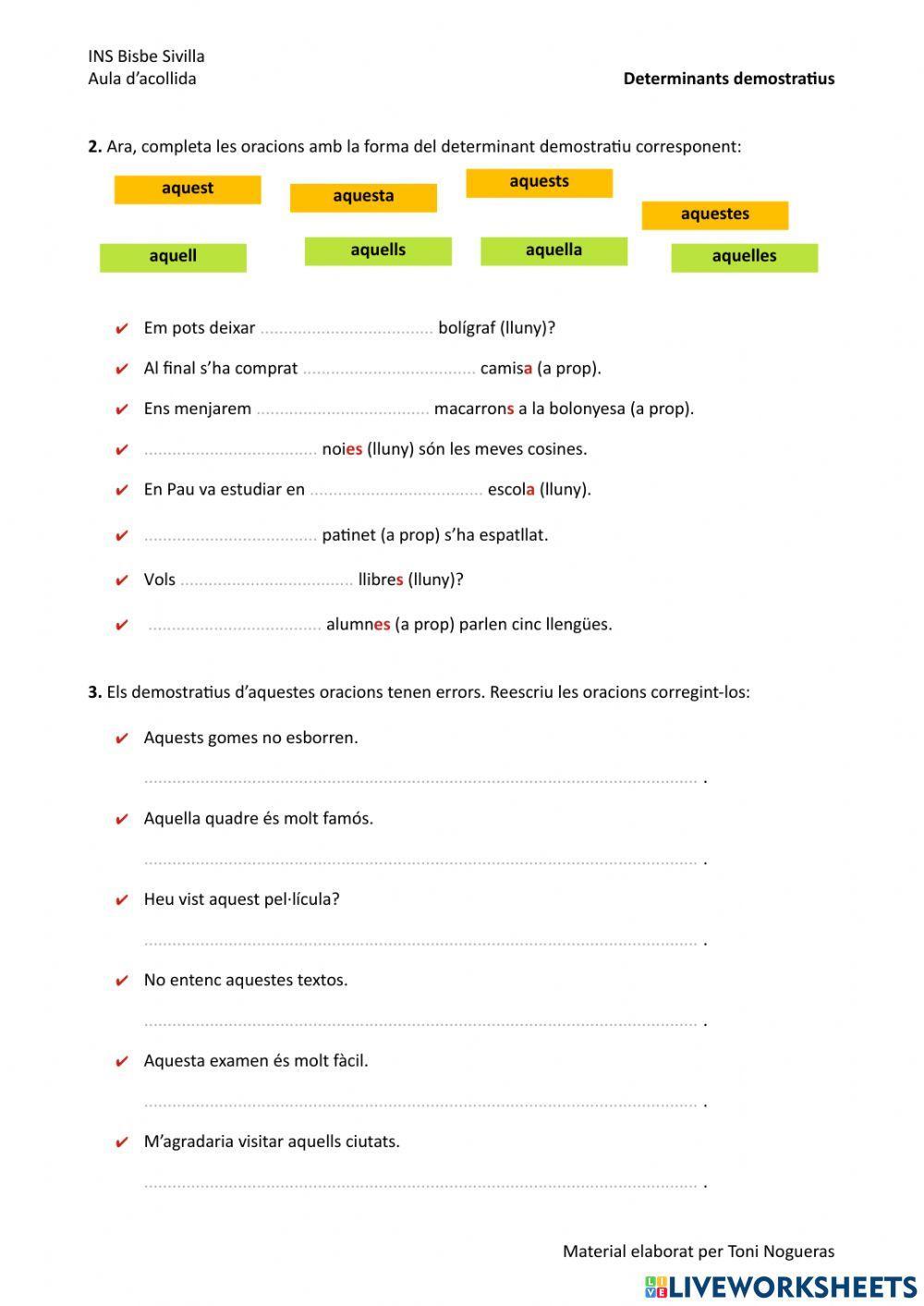 Demostratius en català