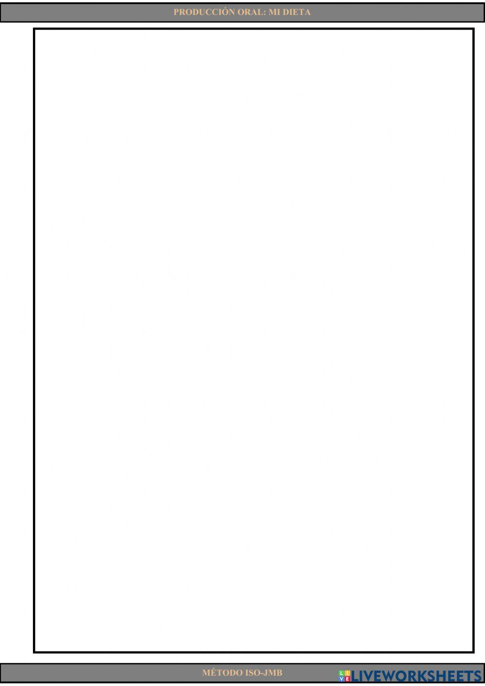 Speaking 10. Mi dieta