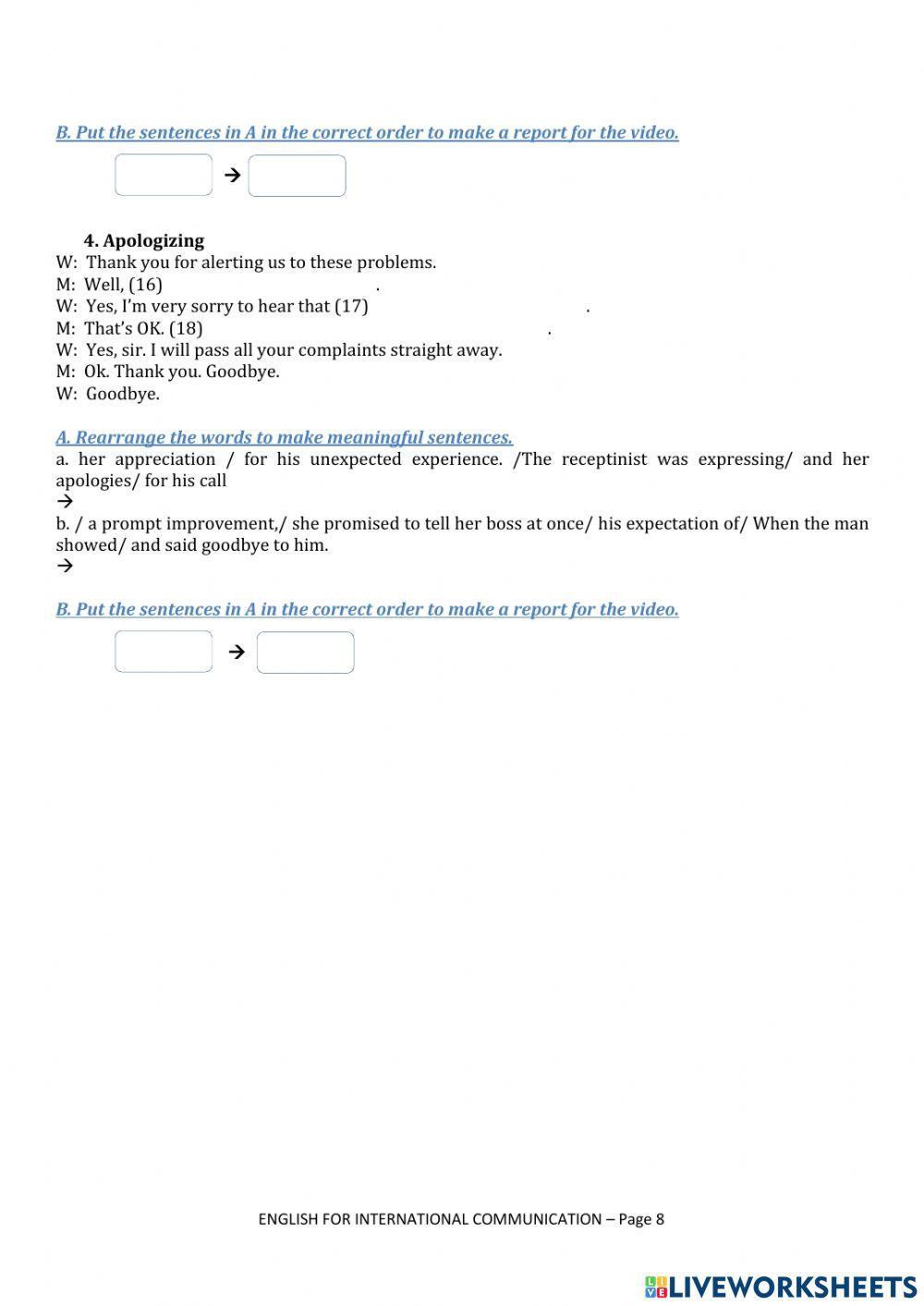 1.Handling a complain