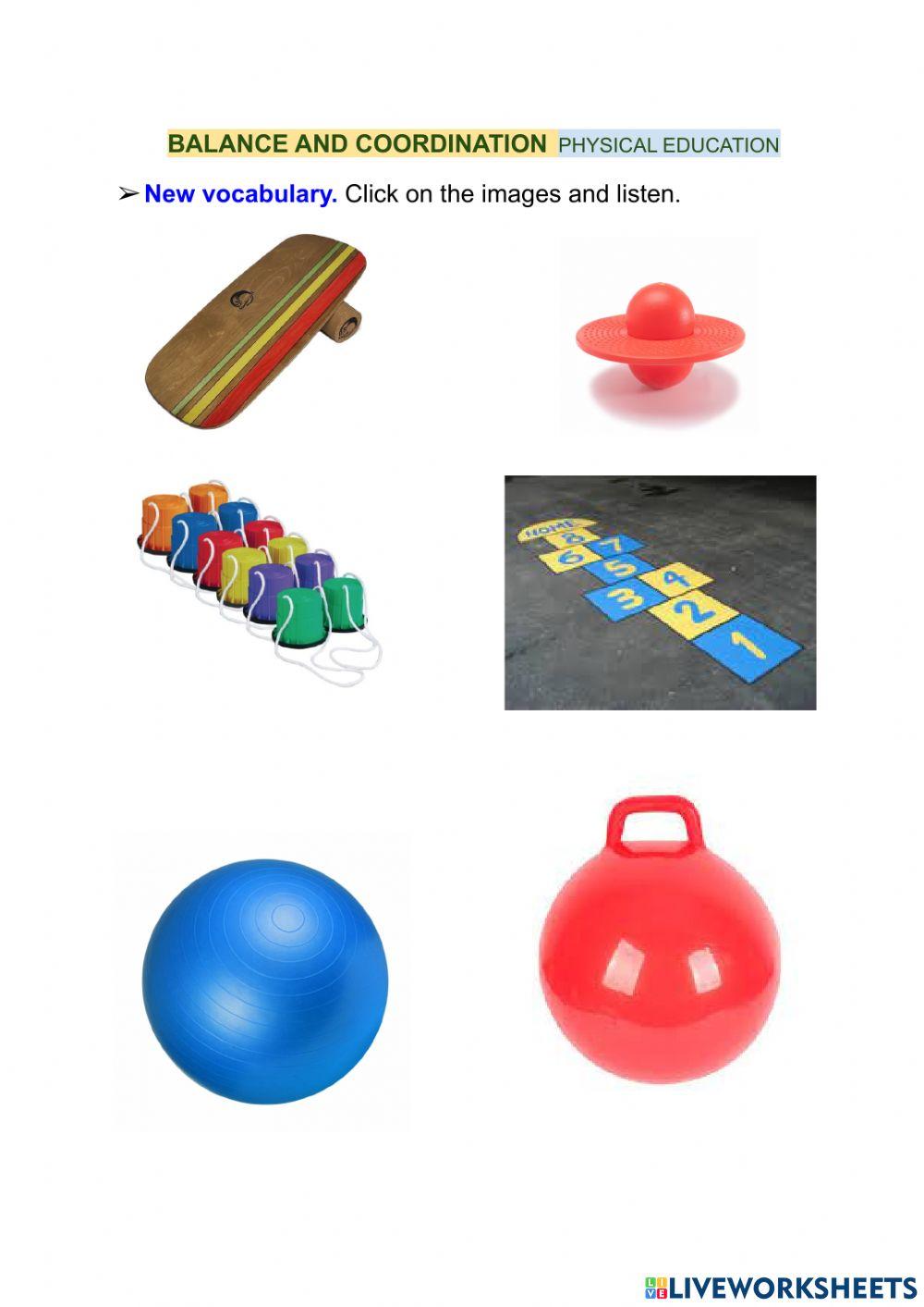 Balance and coordination worksheet Biology Diagrams