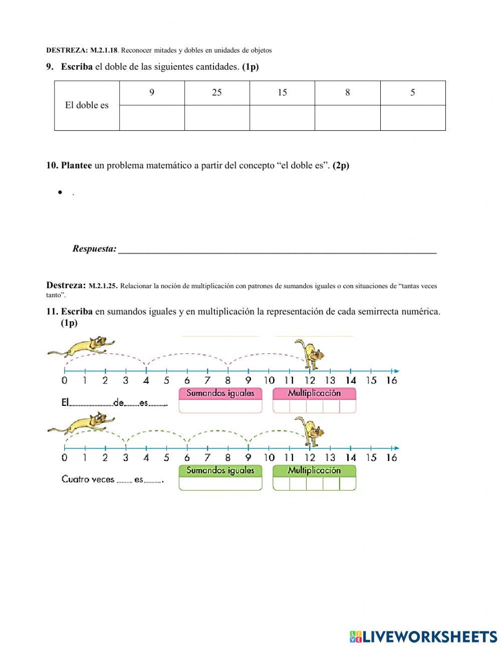 Evaluación segundo quimestre matemáticas