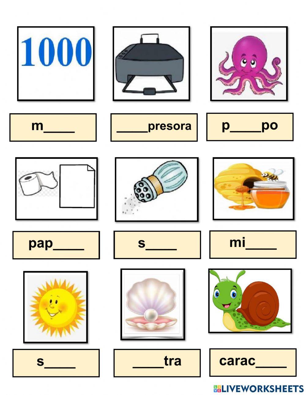 Ficha de silabas inversa