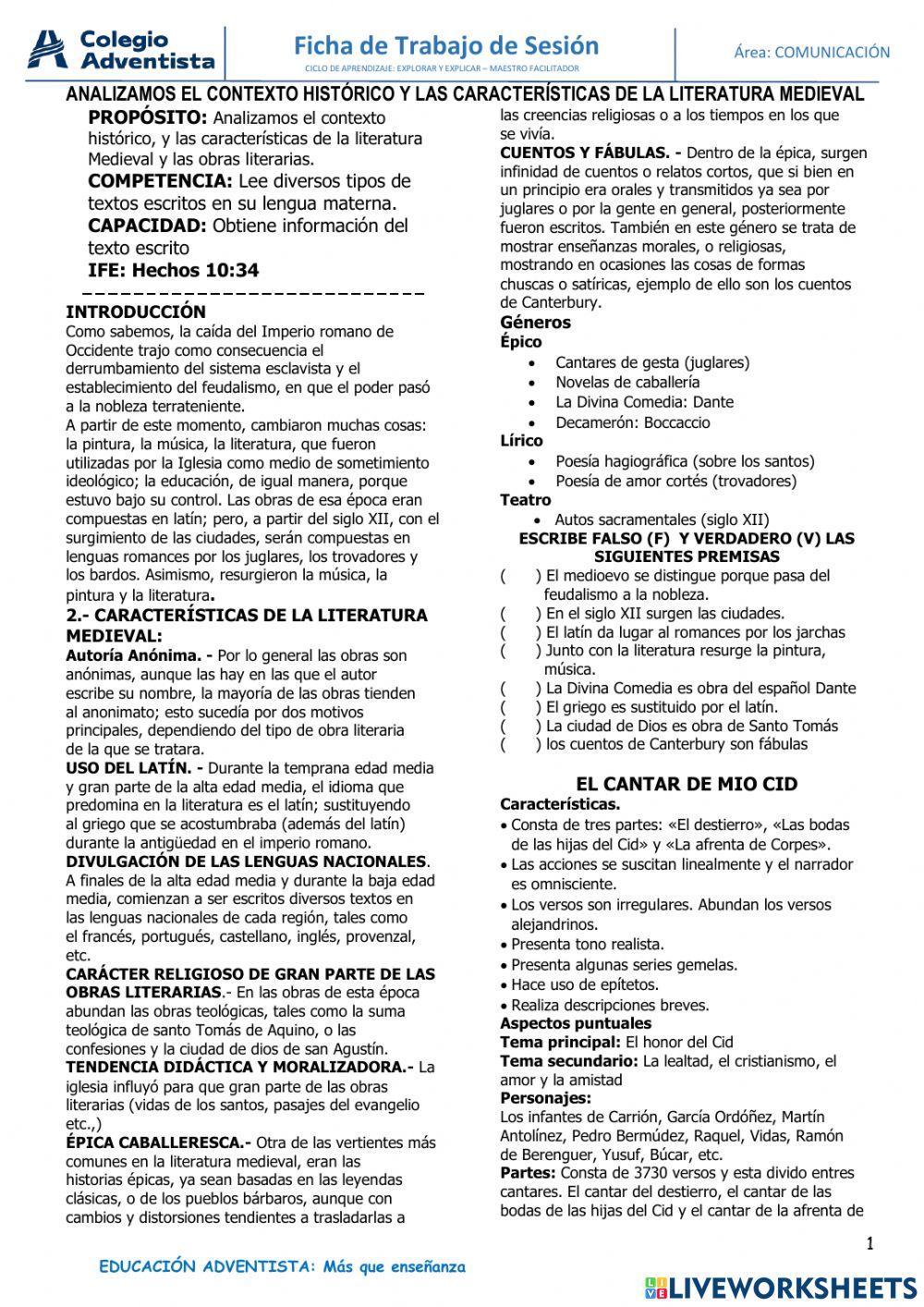 Literatura del Medioevo