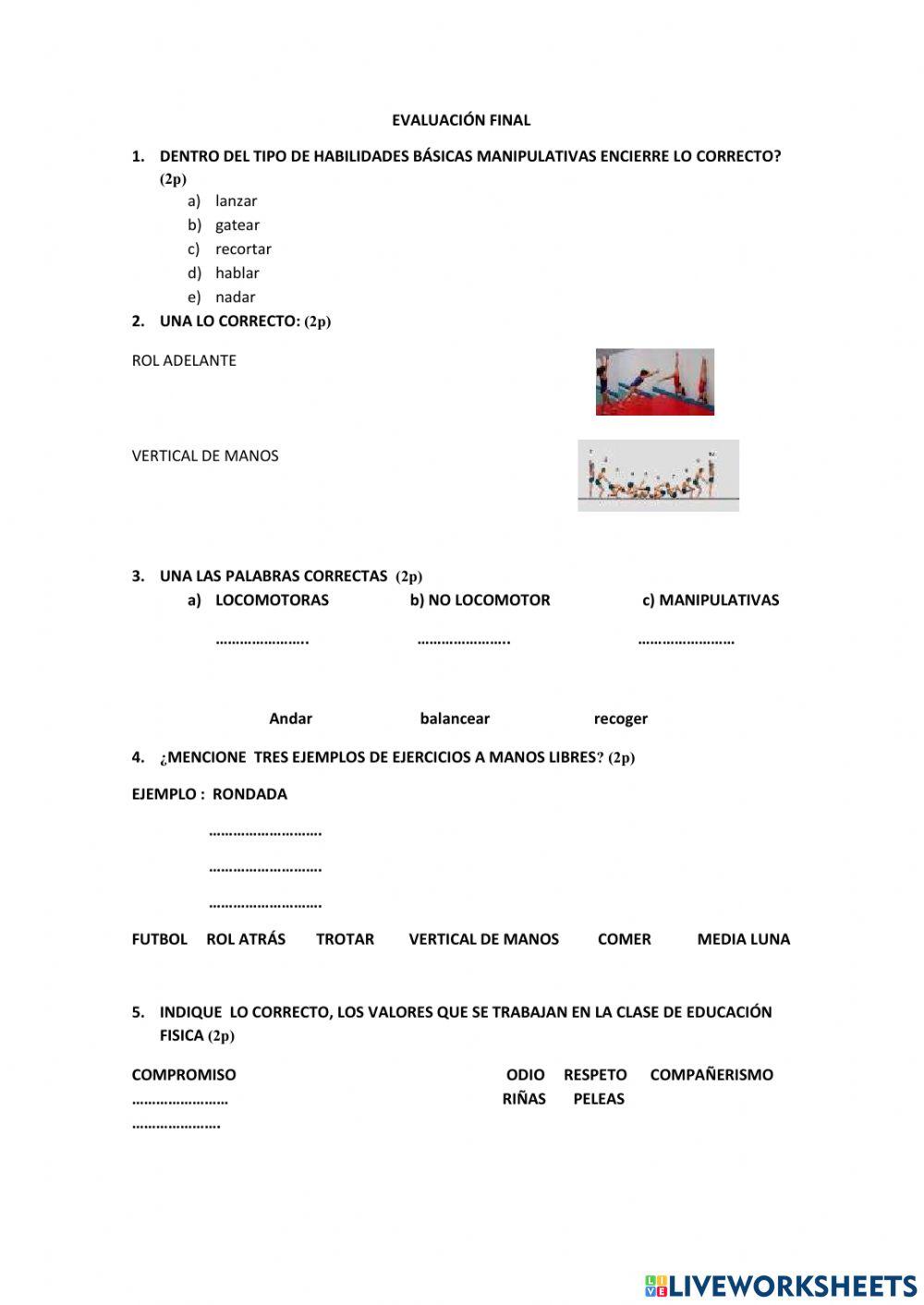 evalucion final 9-10 egb