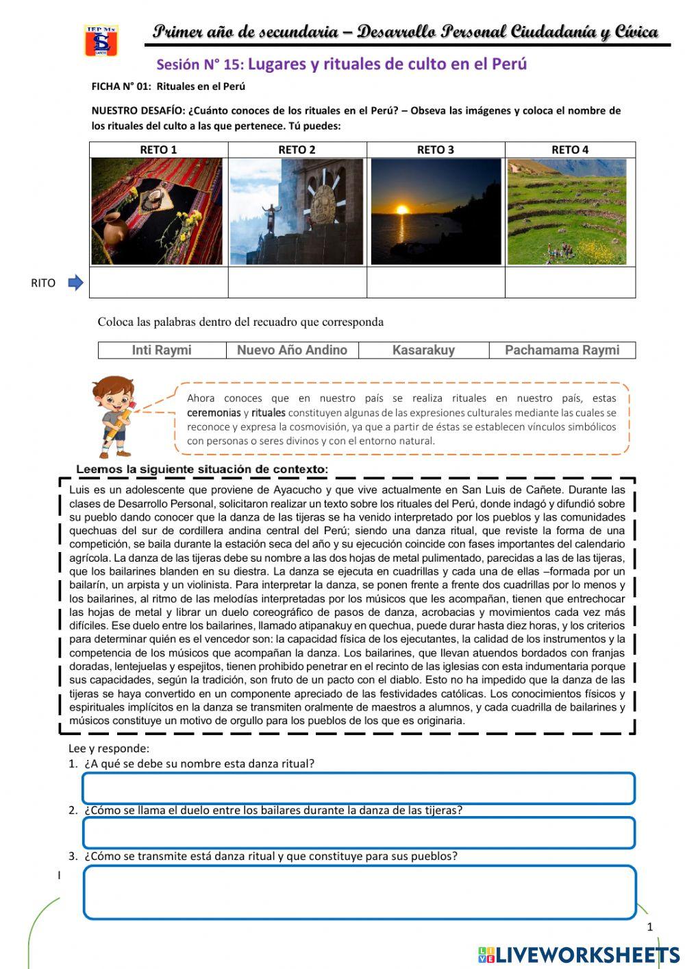Lugares y Rituales de Culto en el Perú - parte 1 Lugares y Rituales de Culto en el Perú - parte 1