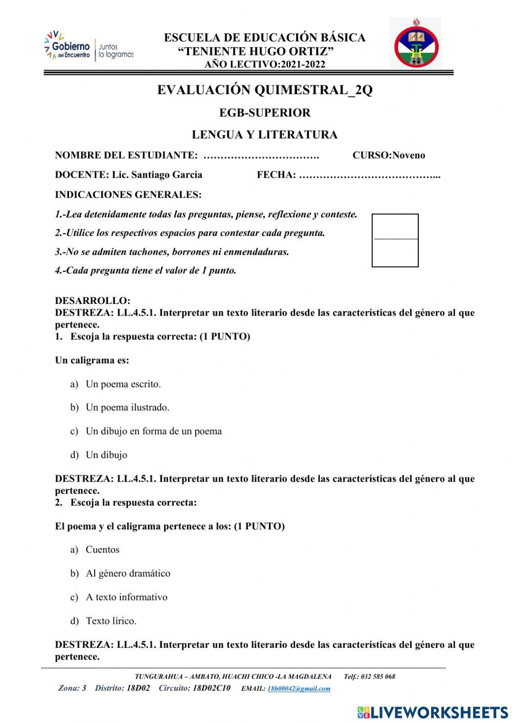 Evaluación quimestral-2q