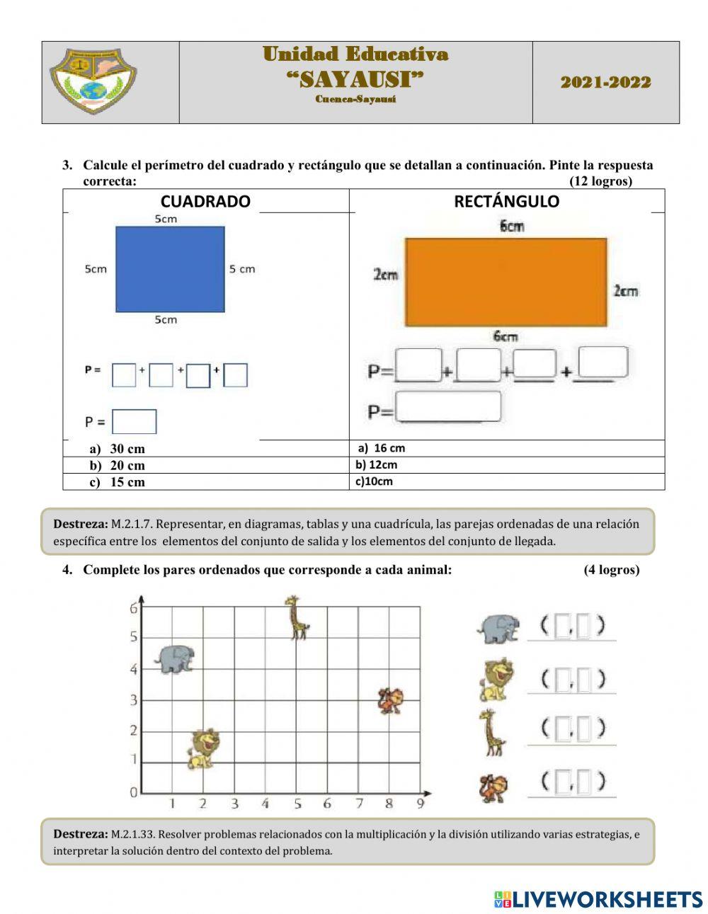 Examen Matematica 4° vespertino