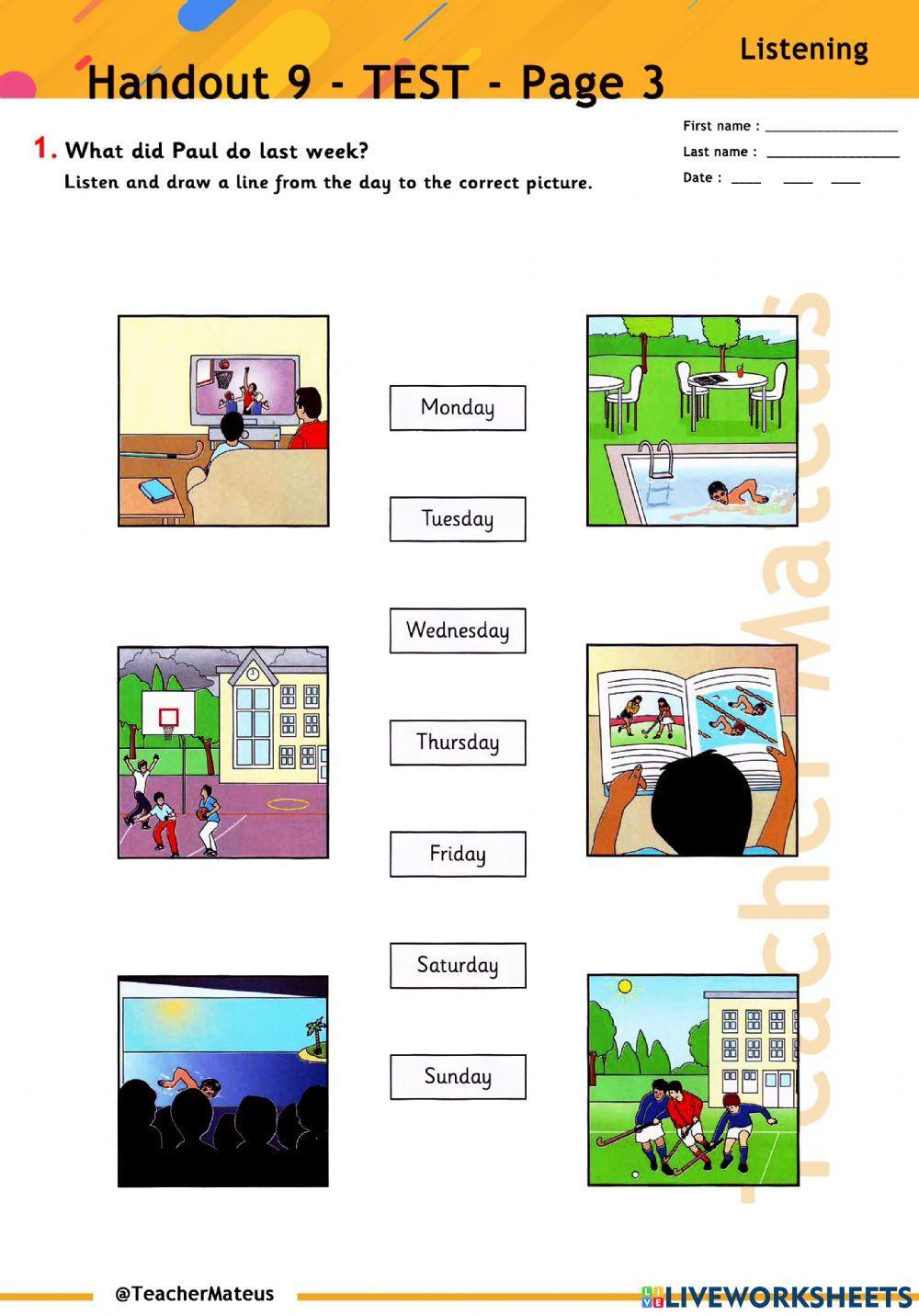 Handout 9 - TEST - Page 3 - Listening