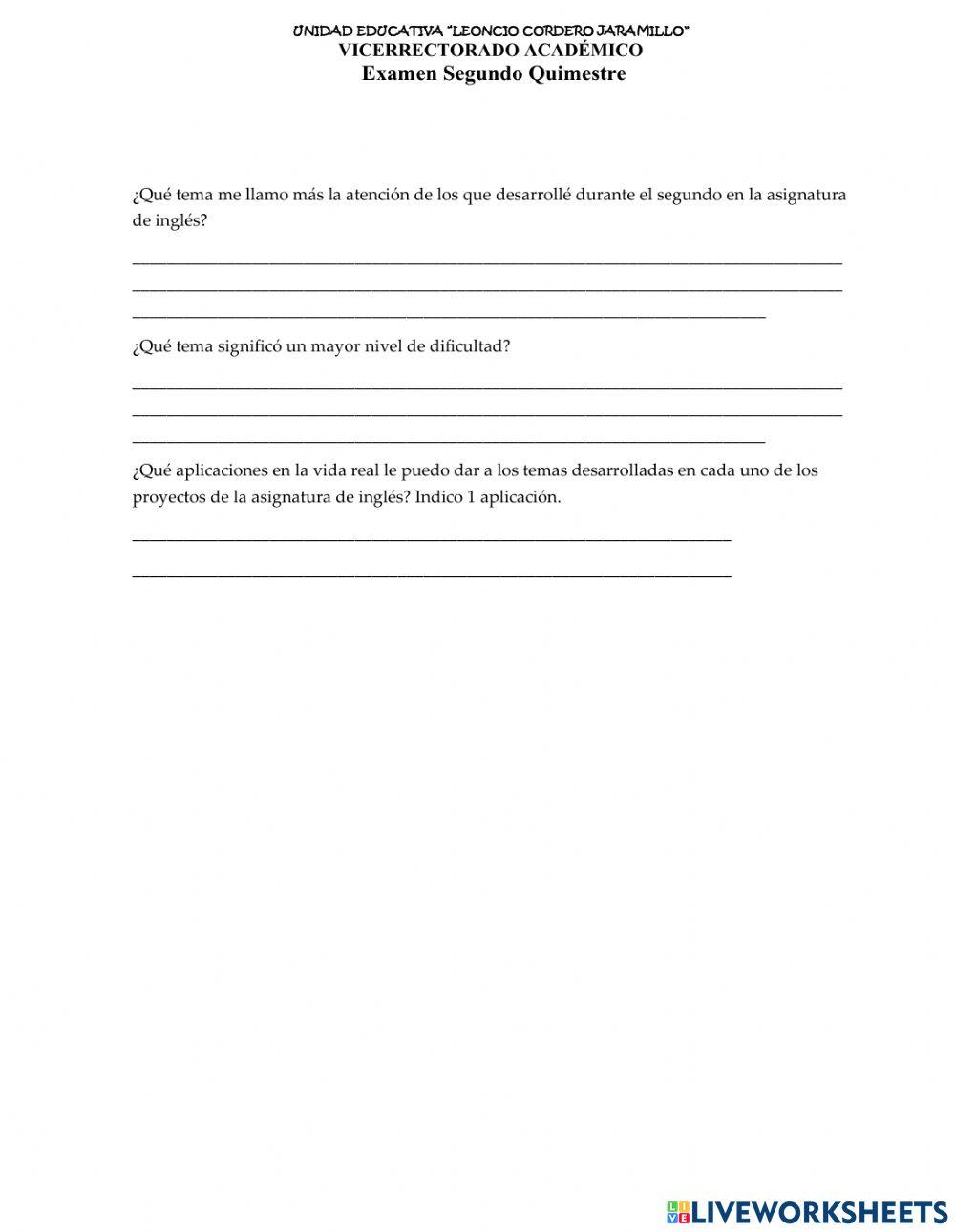 Evaluation Second Term Tenth