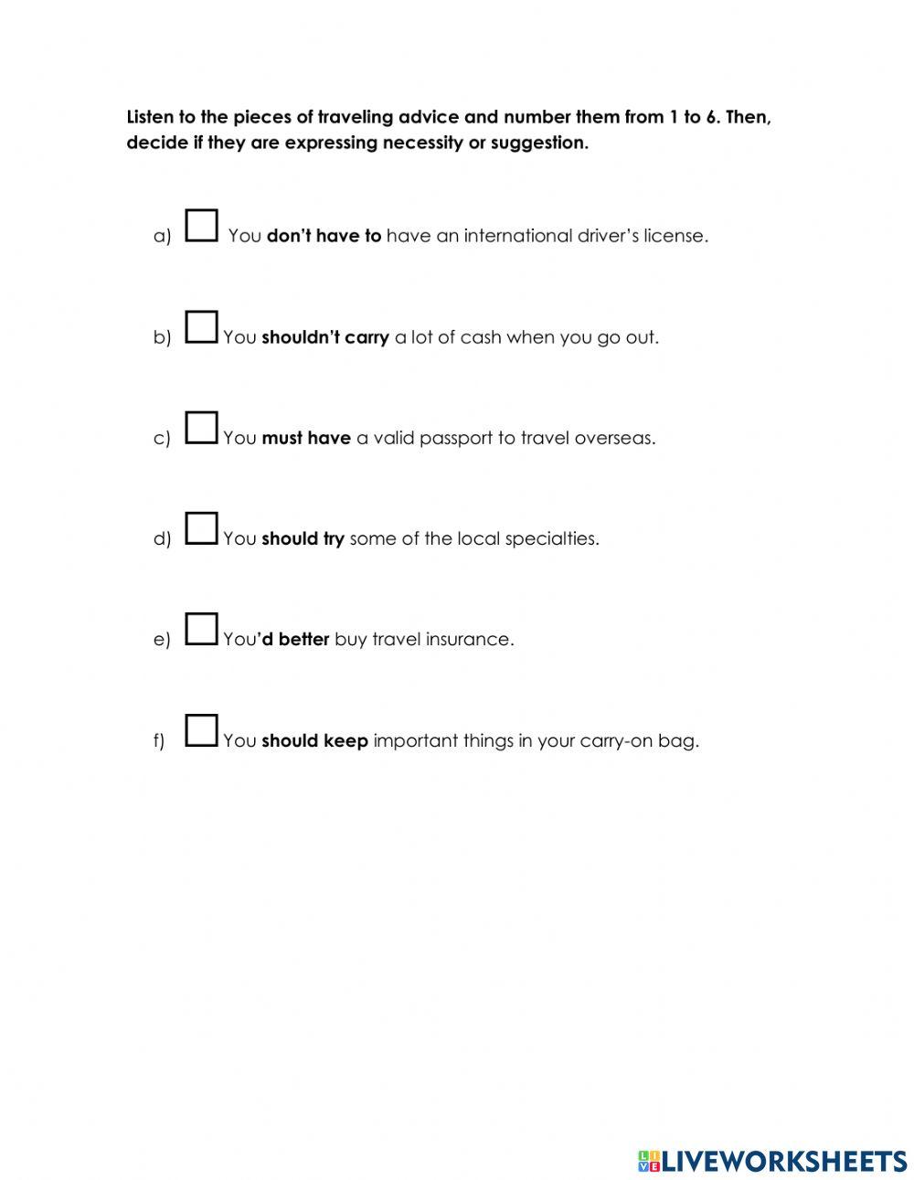Modal verbs practice