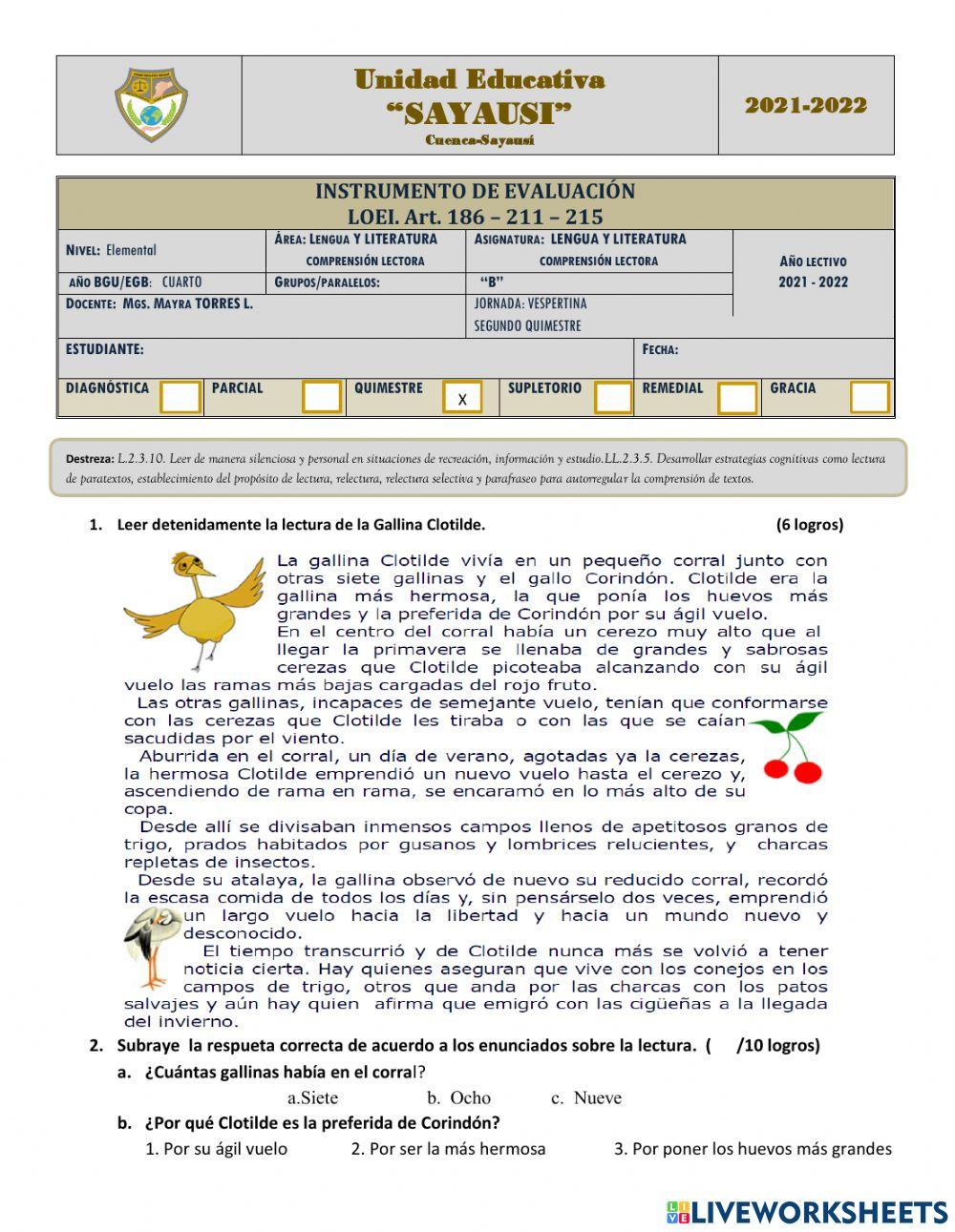 Comprensión lectora