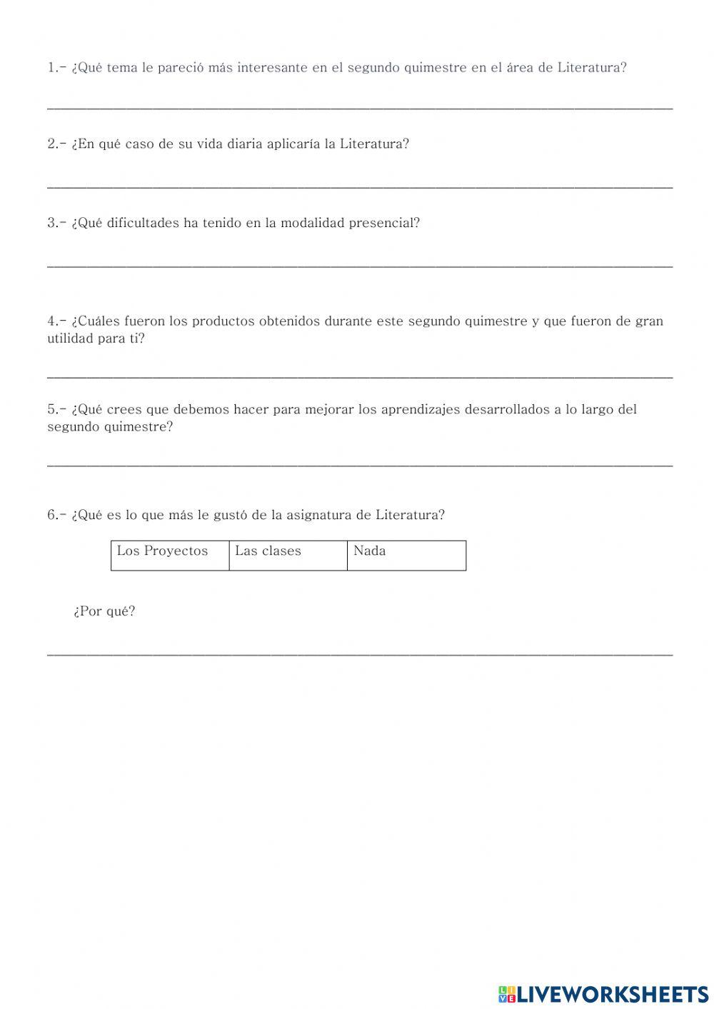 Examen Lengua y Literatura Alfredo Cisneros