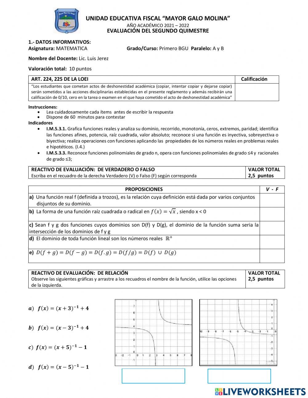 Examen 2 quimestre 1 bgu