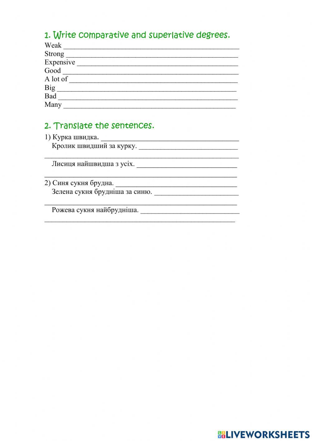 Green 2 Worksheet 6