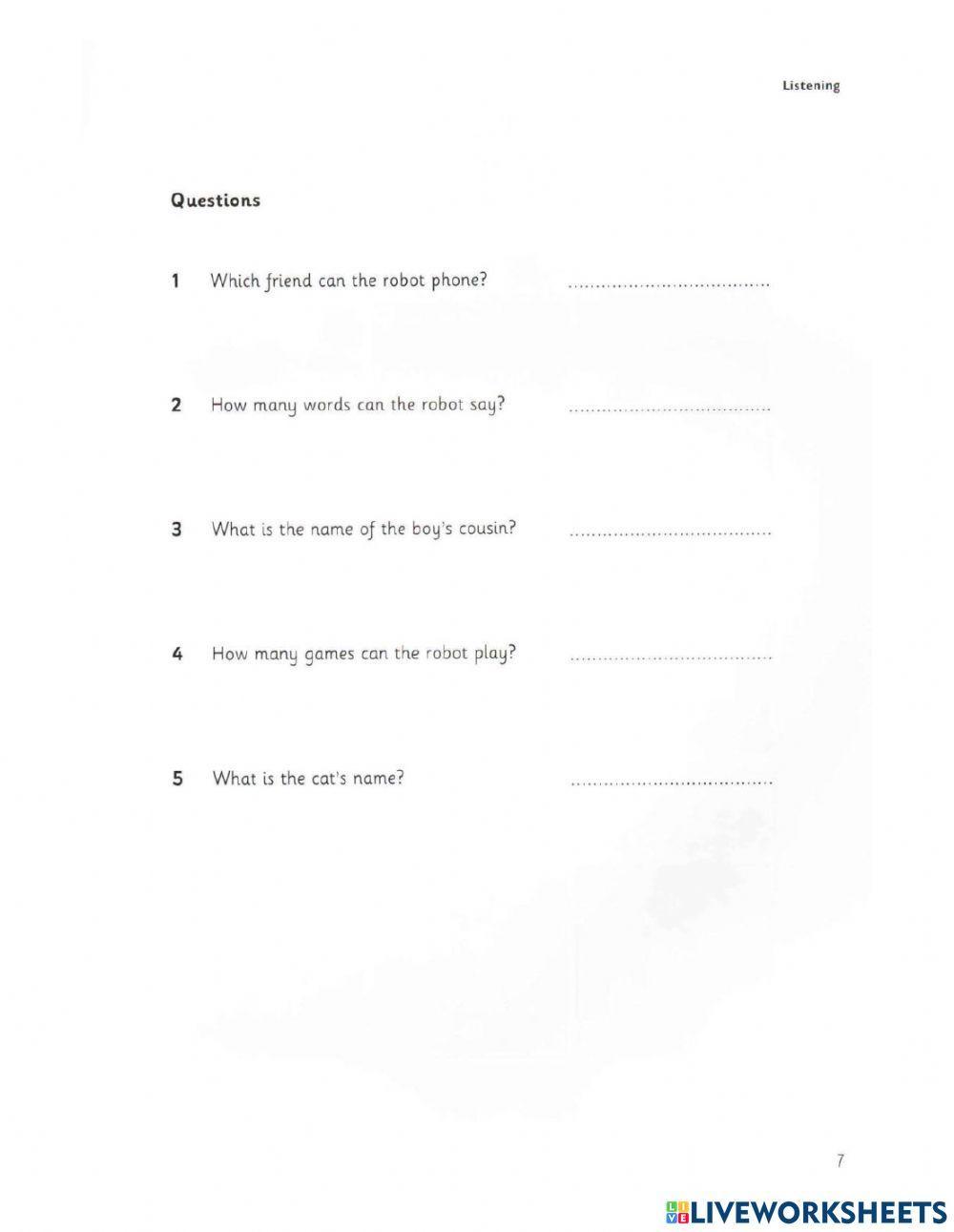 Starter 2 (2018) - Test 1 - Listening