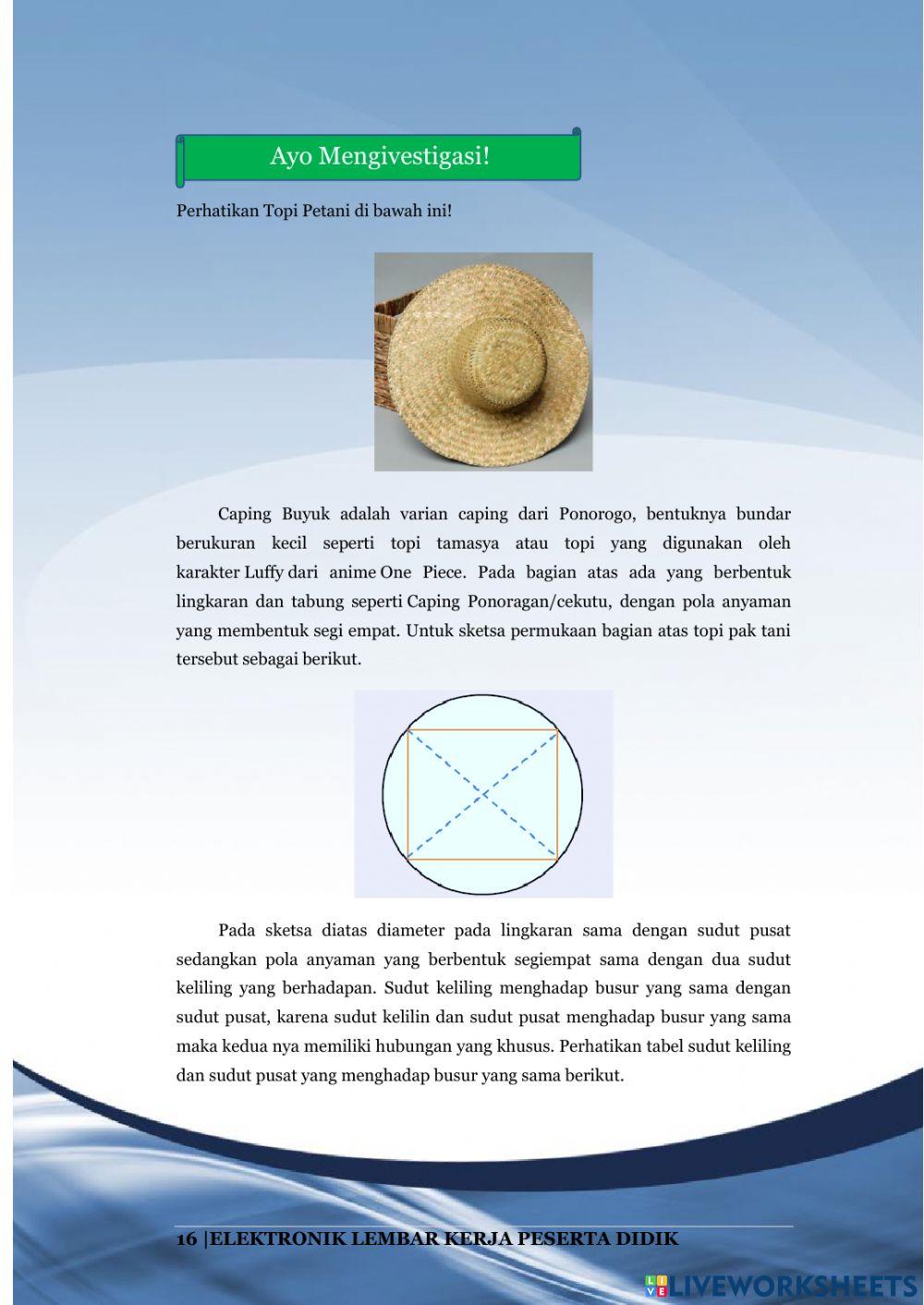 Lembar Kerja Peserta Didik 3 “Sudut Pusat dan Sudut Keliling Lingkaran”