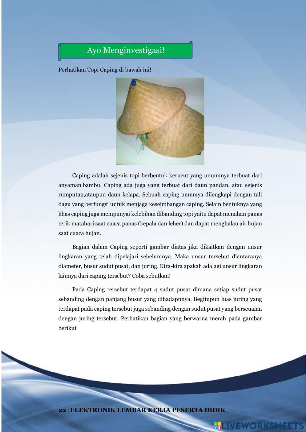 Lembar Kerja Peserta Didik 4 “Panjang Busur dan Luas Juring Lingkaran”