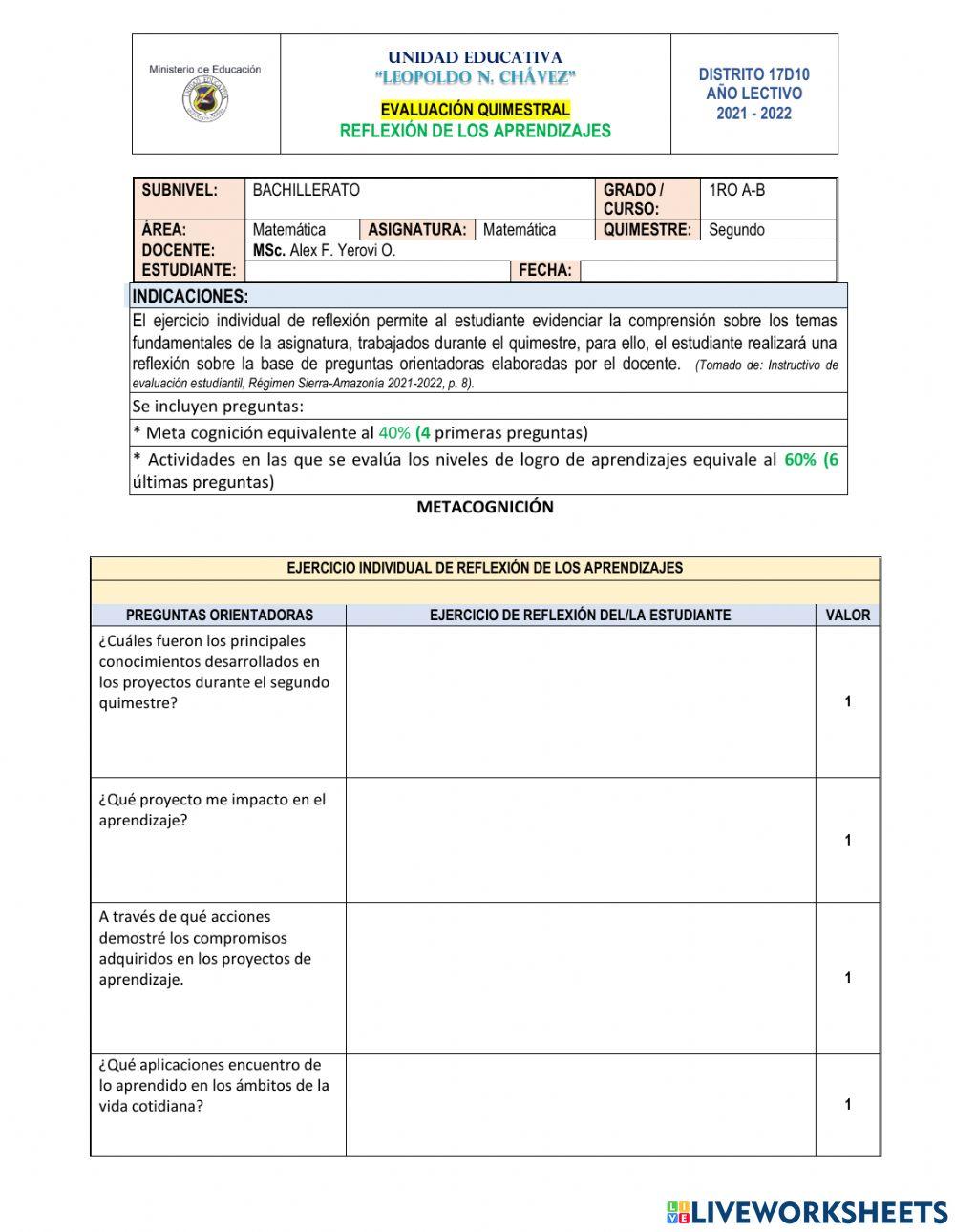 Examen 2do quimestre