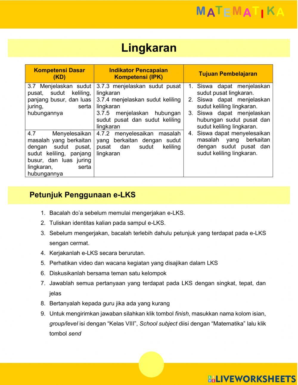 Hubungan besar sudut dan luas juring
