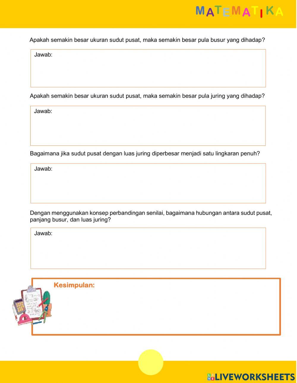 Hubungan besar sudut dan luas juring